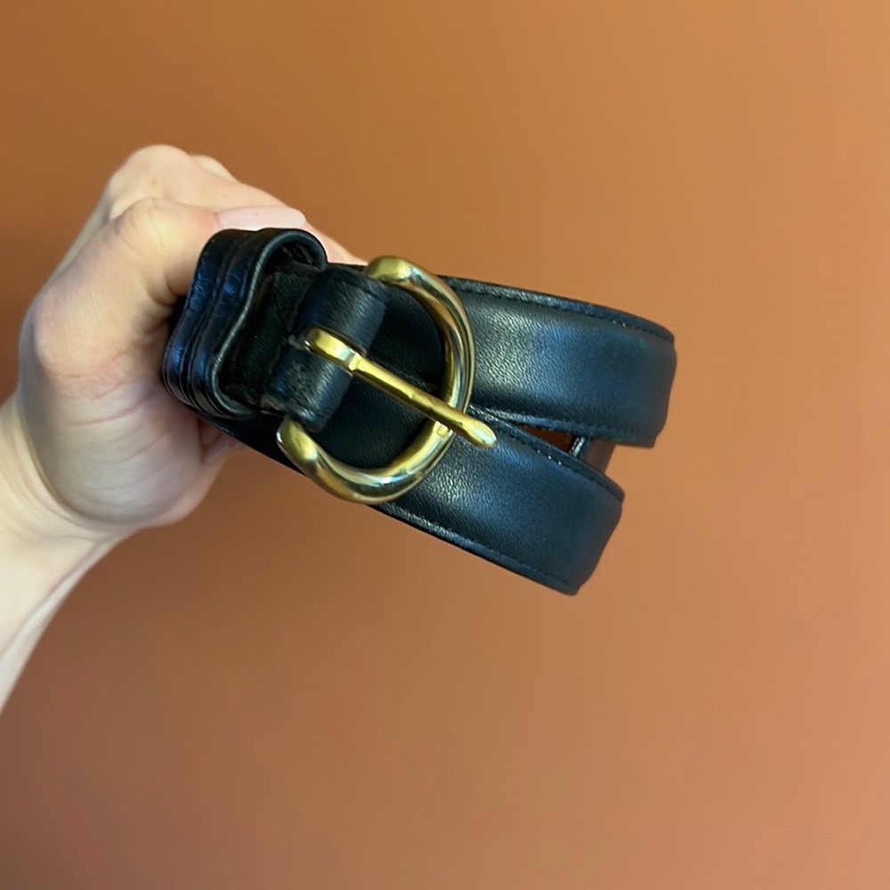 Leather coach belt